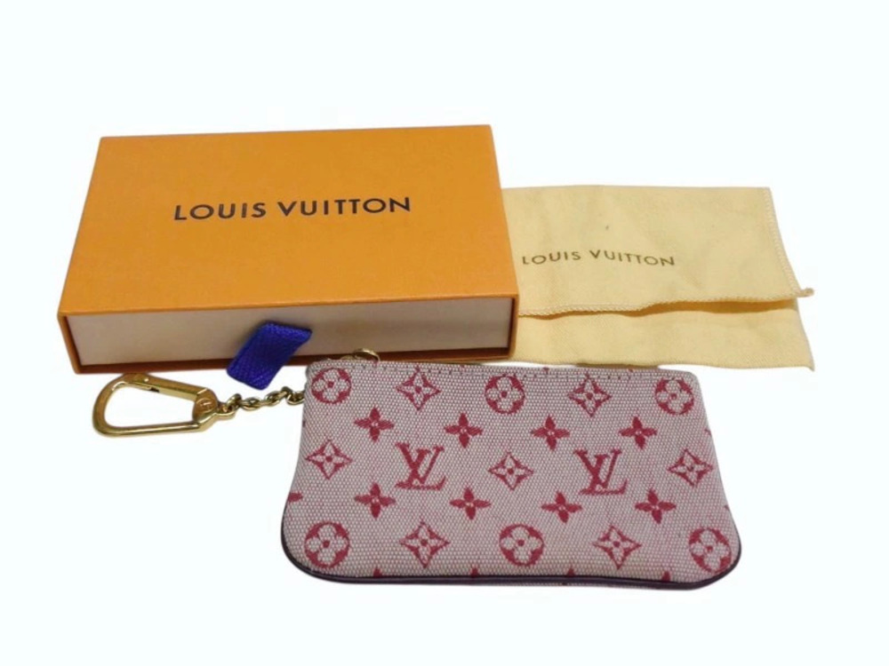LOUIS VUITTON Monogram Pochette coin case Wallet Pink Canvas